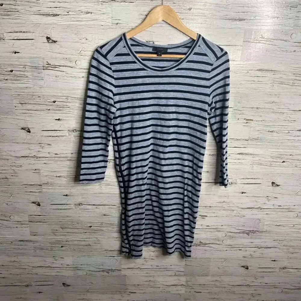 J crew blue  striped long sleeve dress size xs